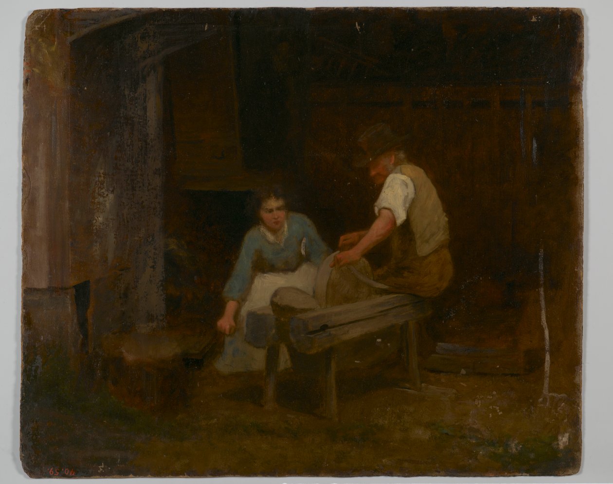 Os Escravos Fugitivos (óleo sobre cartão de papel) de Eastman Johnson