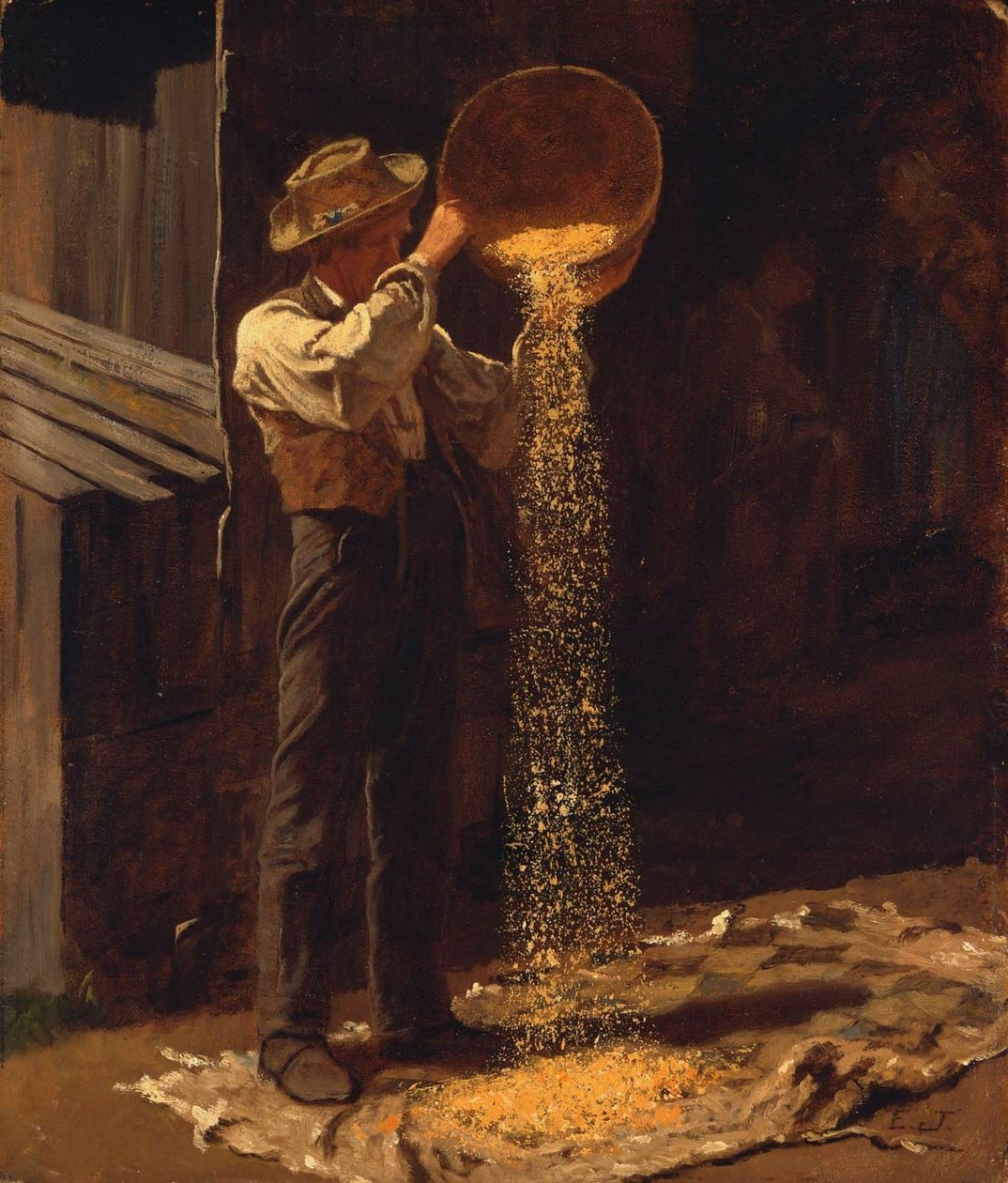 Desfiar o grão de Eastman Johnson