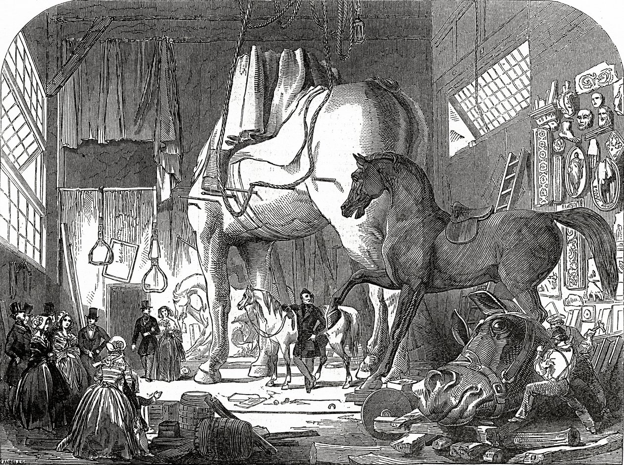 Atelier do Sr. Wyatt, ou Model-Room, publicado no &39;The Illustrated London News&39;, 11 de julho de 1846 de Ebenezer Landells