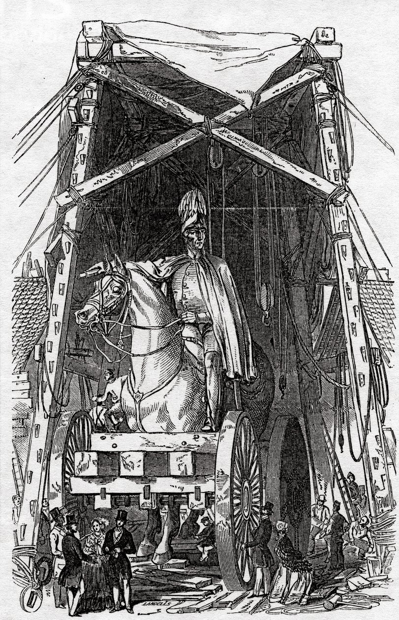 A estátua na fundição do Sr. Wyatt, publicada em &39;The Illustrated London News&39;, 3 de outubro de 1846 de Ebenezer Landells