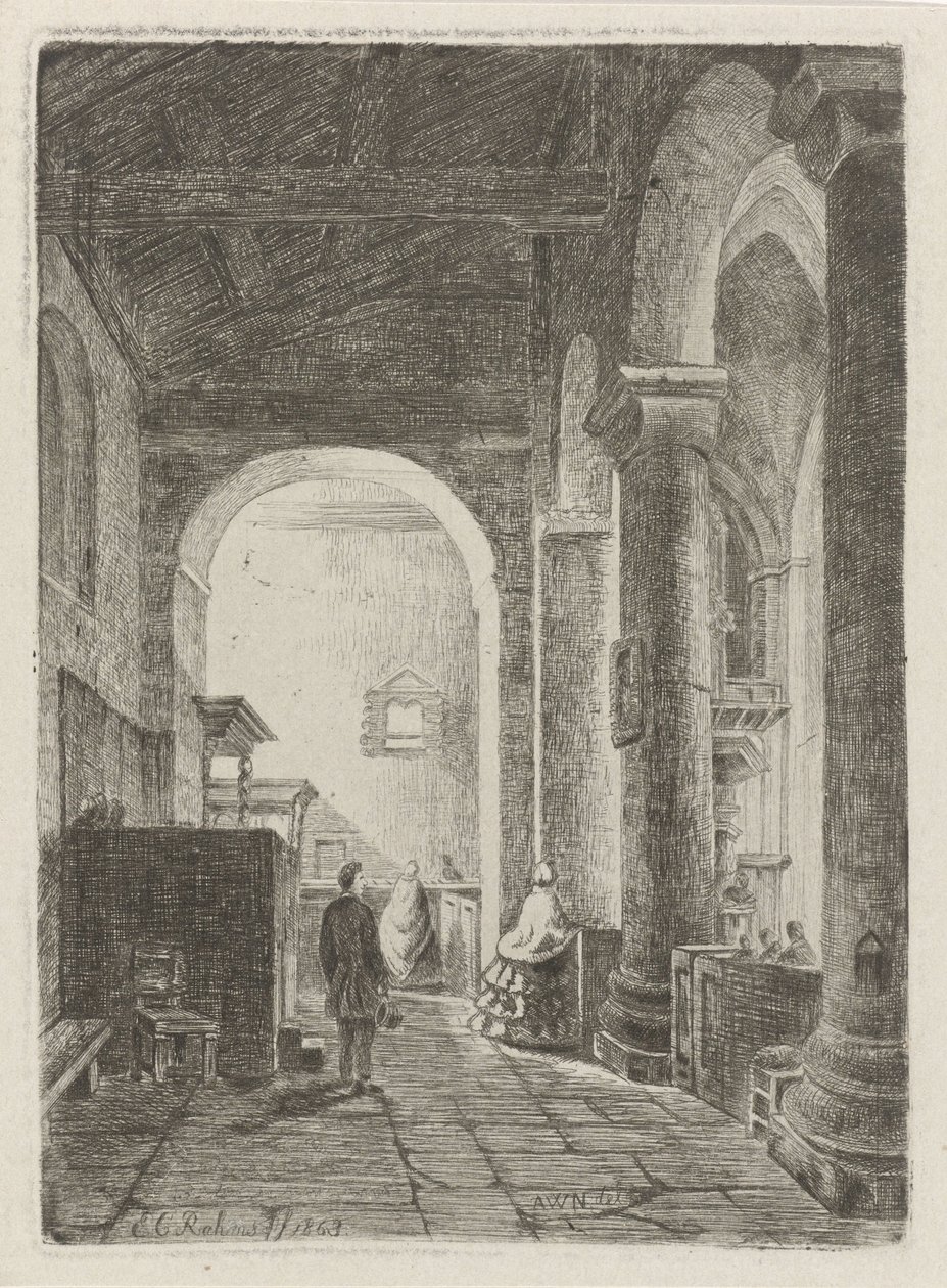 Interior de uma igreja de Eberhard Cornelis Rahms