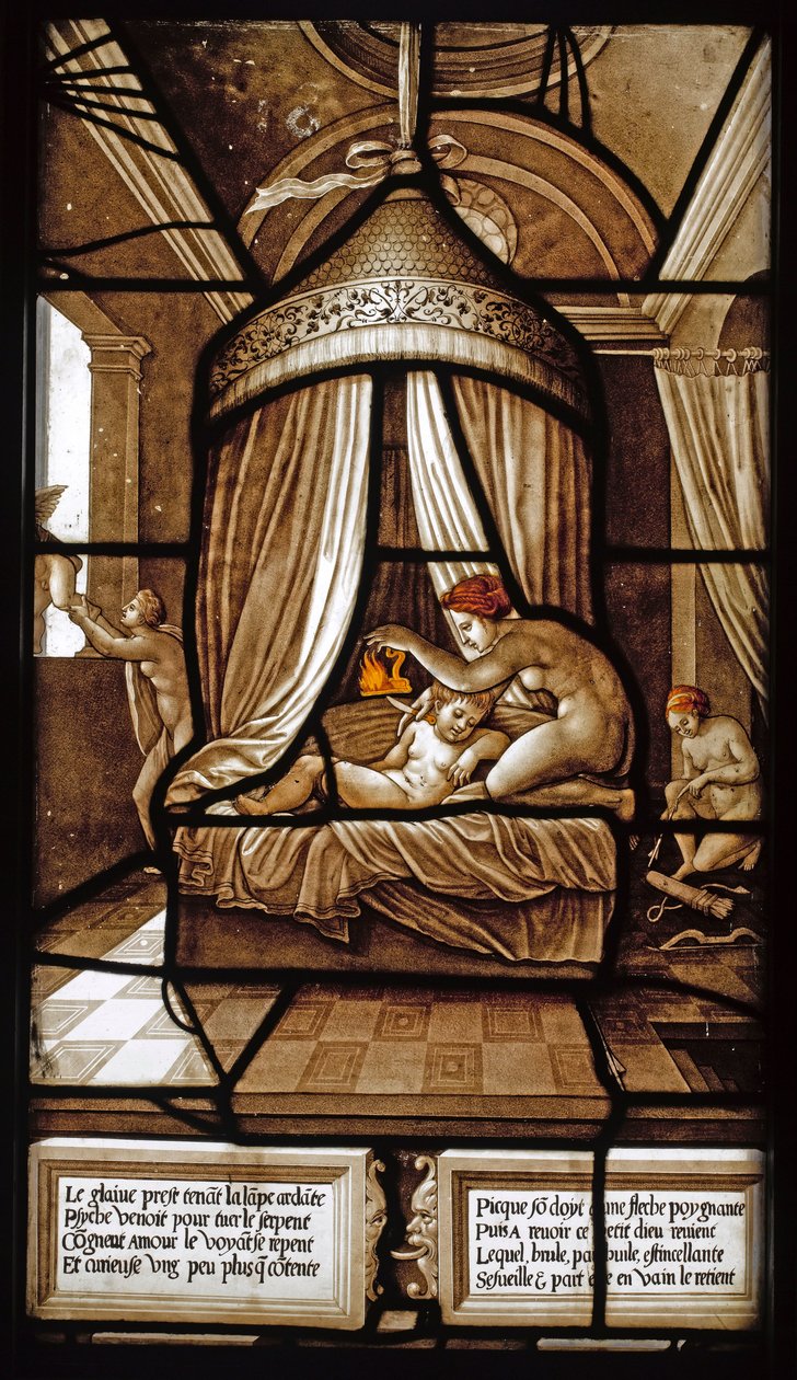 Vitral na história da Psique e do Amor de Ecole française
