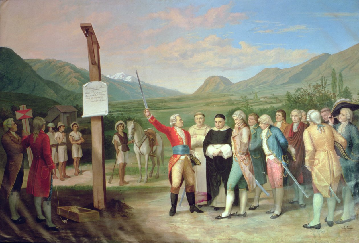 Fundação da cidade de San Miguel de Ibarra em 1606 (óleo sobre tela) de Ecuadorian School