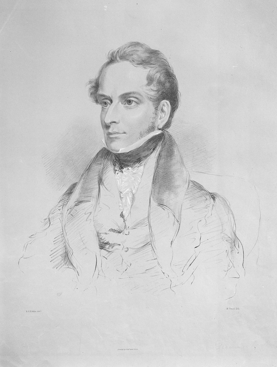 Decimus Burton, litografia de Maxim Gauci, c.1830-35 de Eden Upton Eddis
