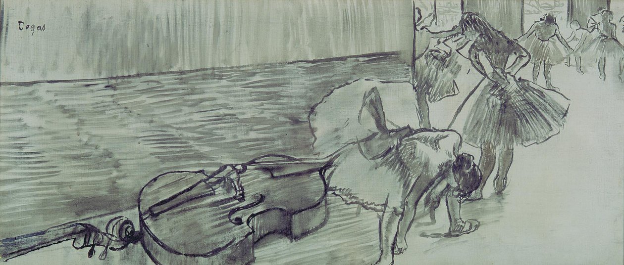 Preparações para Ballet La Contre BassenEspanol: Preparativos de Ballet El Contrabajon de Edgar Degas