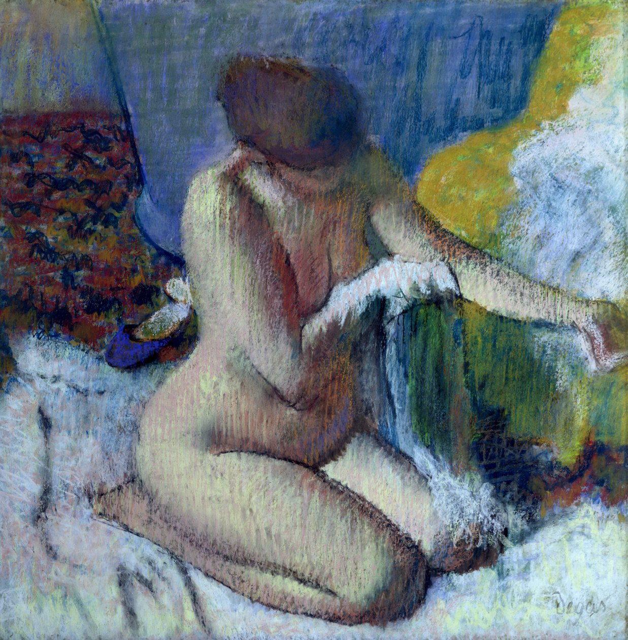 Depois do banho, 1895 (pastel no papel montado) de Edgar Degas