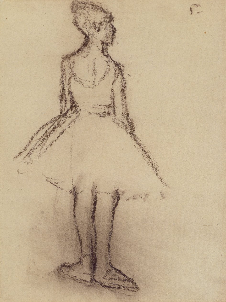 Bailarina vista de trás (carvão) de Edgar Degas