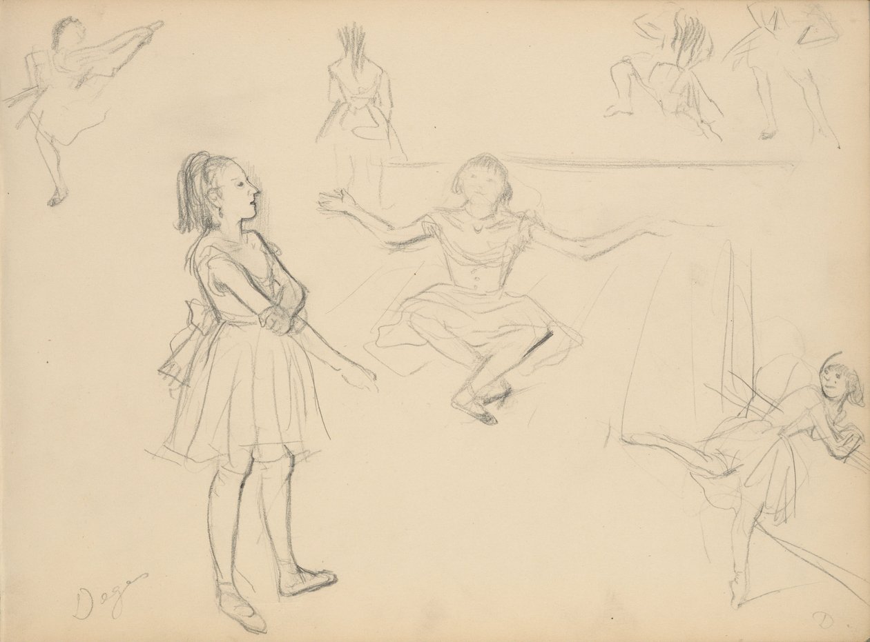 Dançarinos de balé ensaiando de Edgar Degas