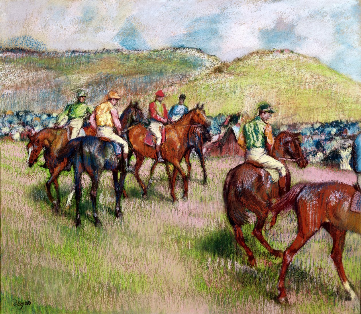 Antes da corrida, c.1893 (pastel) de Edgar Degas
