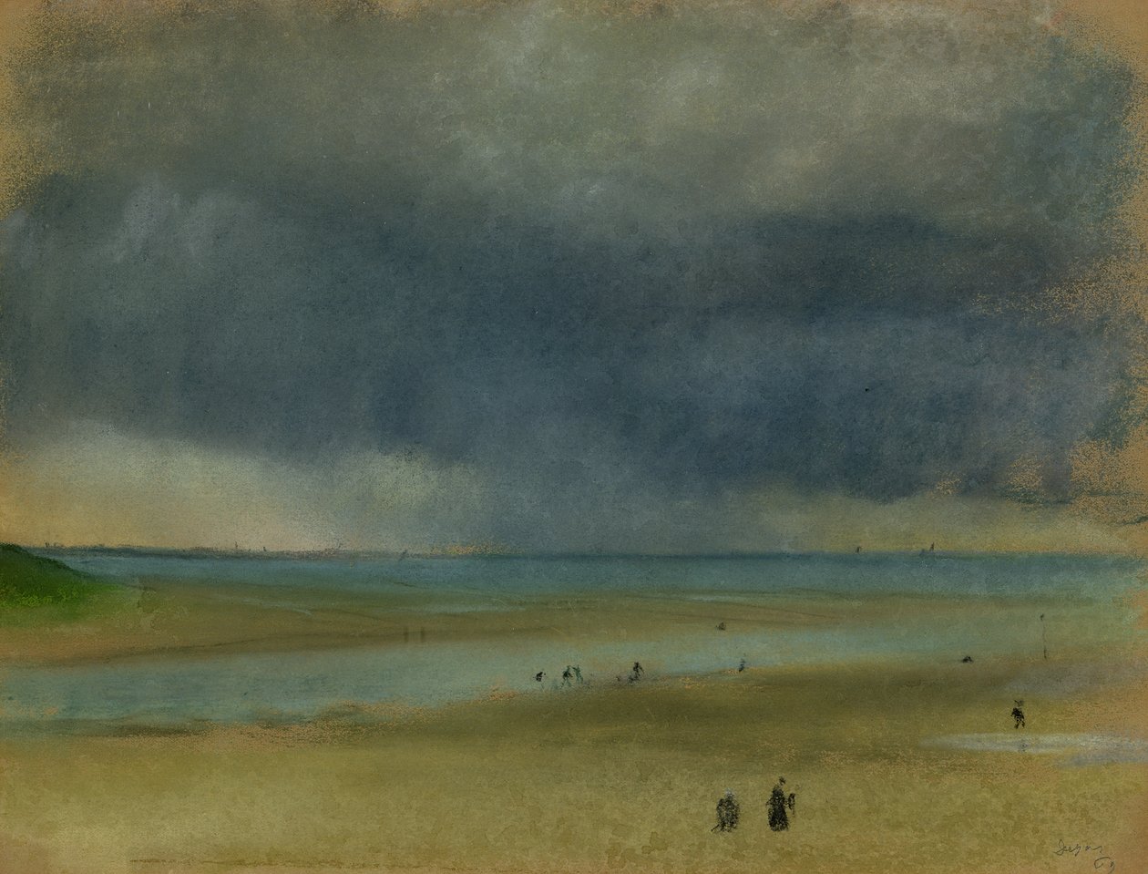 Ao lado do mar, 1869 (pastel) de Edgar Degas