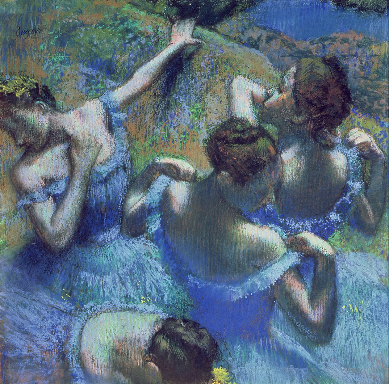 Dançarinos azuis, c.1899 (pastel) de Edgar Degas