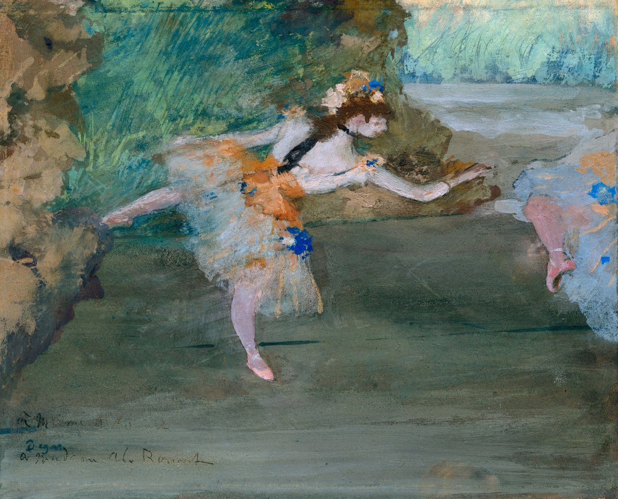 Dancer Onstage, c.1877 (guache sobre grafite) de Edgar Degas