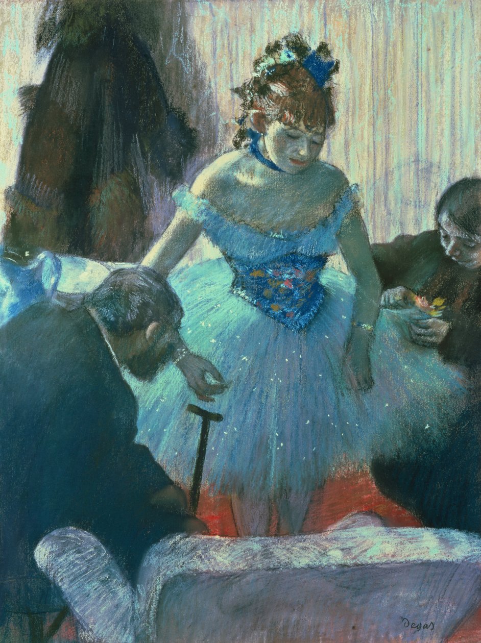 Dançarina no camarim (pastel) de Edgar Degas