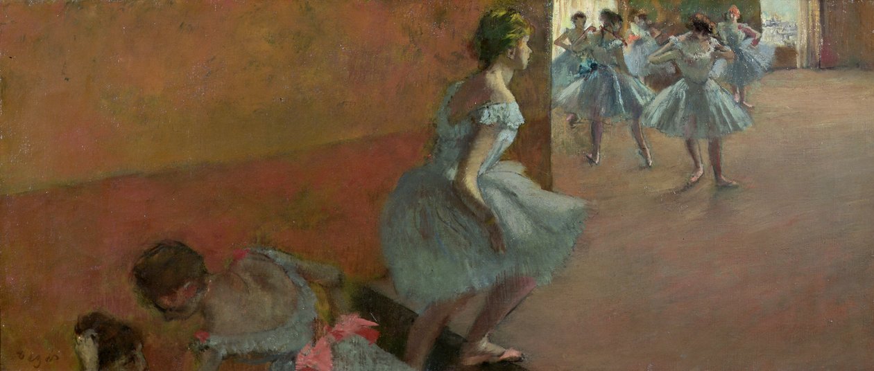 Dançarinos que sobem uma escadaria, c.1886-88 de Edgar Degas