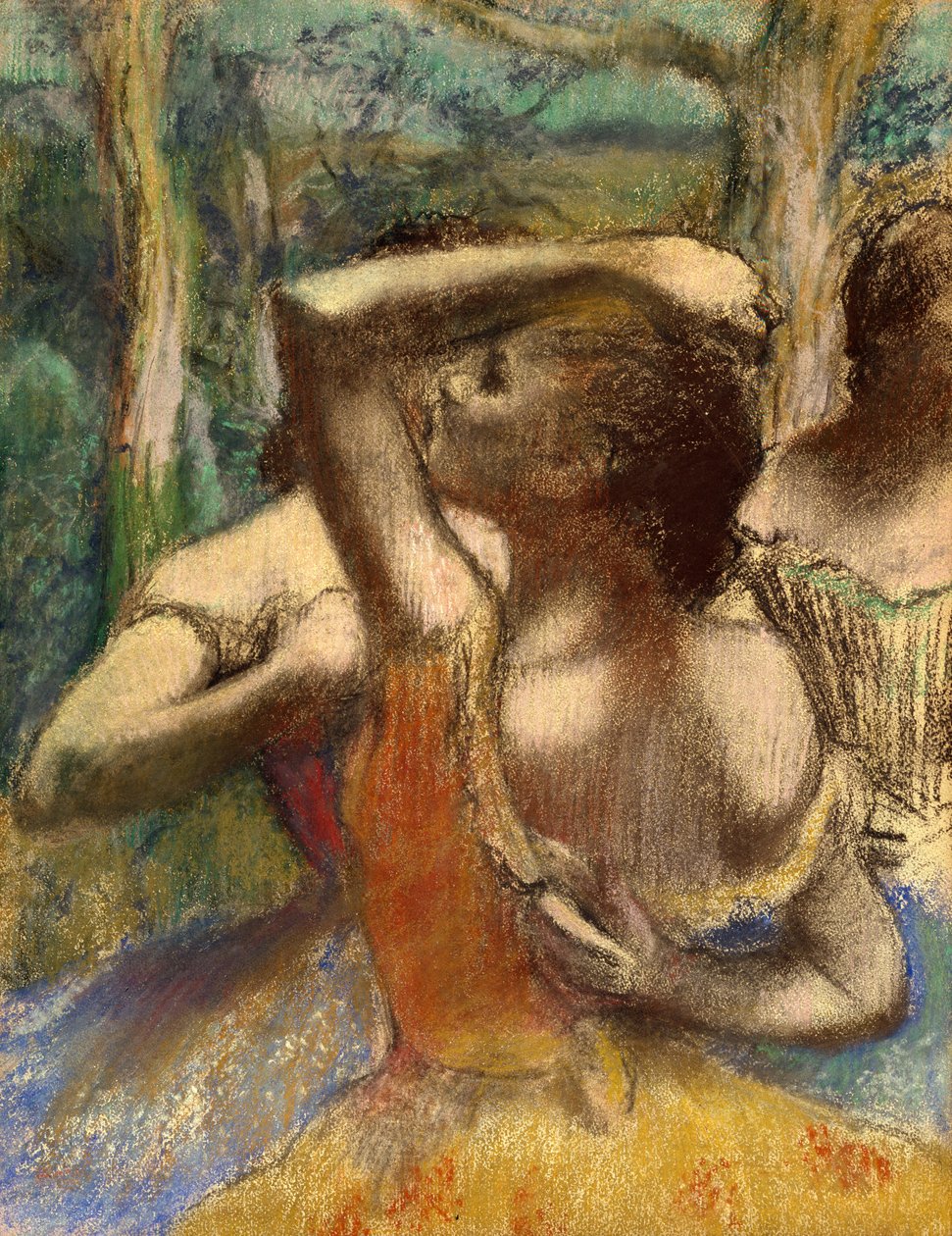 Dançarinos, c.1897 (pastel com carvão sobre papel) de Edgar Degas
