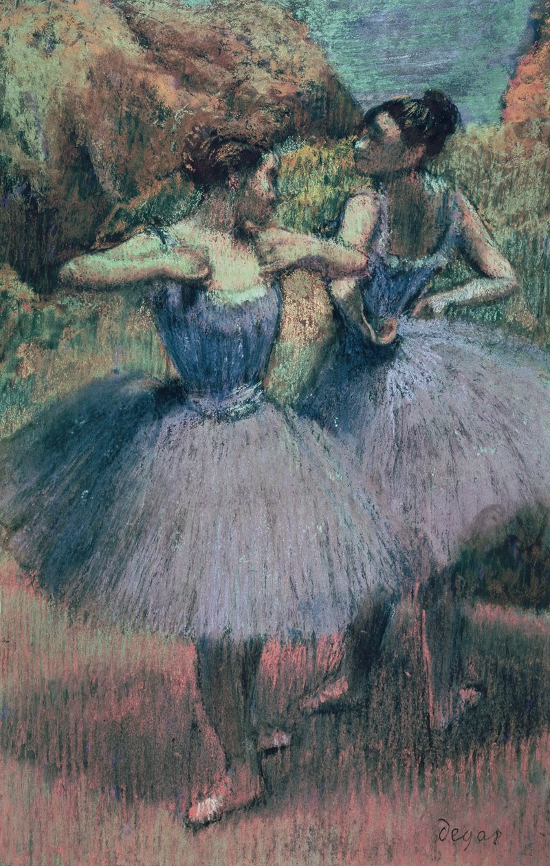 Dançarinos em Violeta (pastel sobre papel) de Edgar Degas