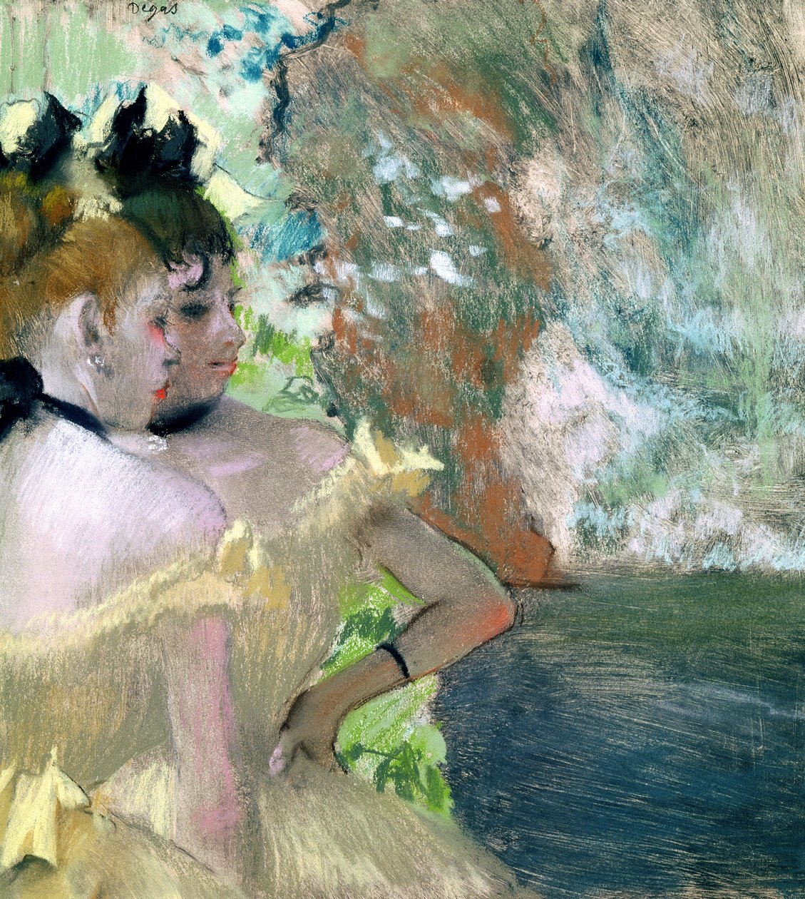 Dançarinos nas asas (pastel no papel) de Edgar Degas