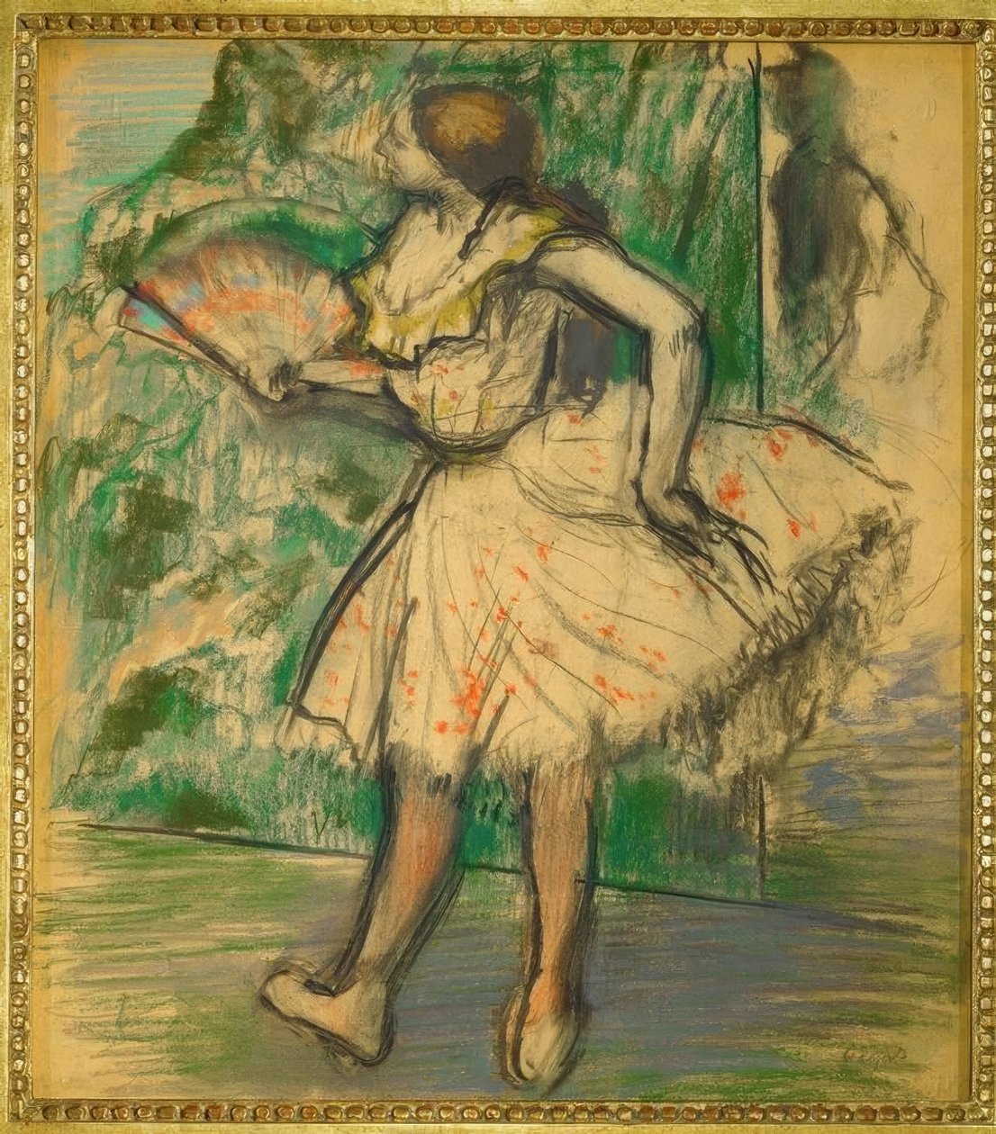 Dançarina com um fã de Edgar Degas