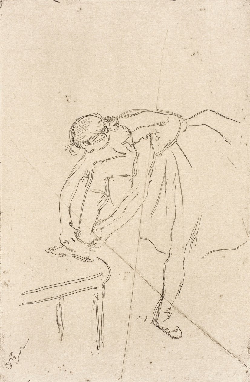 Dançarina, colocar, dela, chinelo de Edgar Degas
