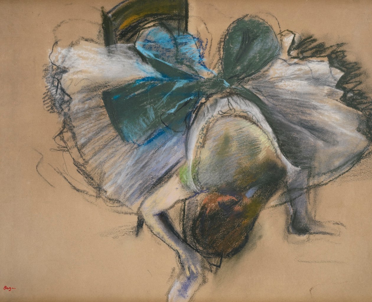 Dançarino, ajustar, dela, chinelo de Edgar Degas