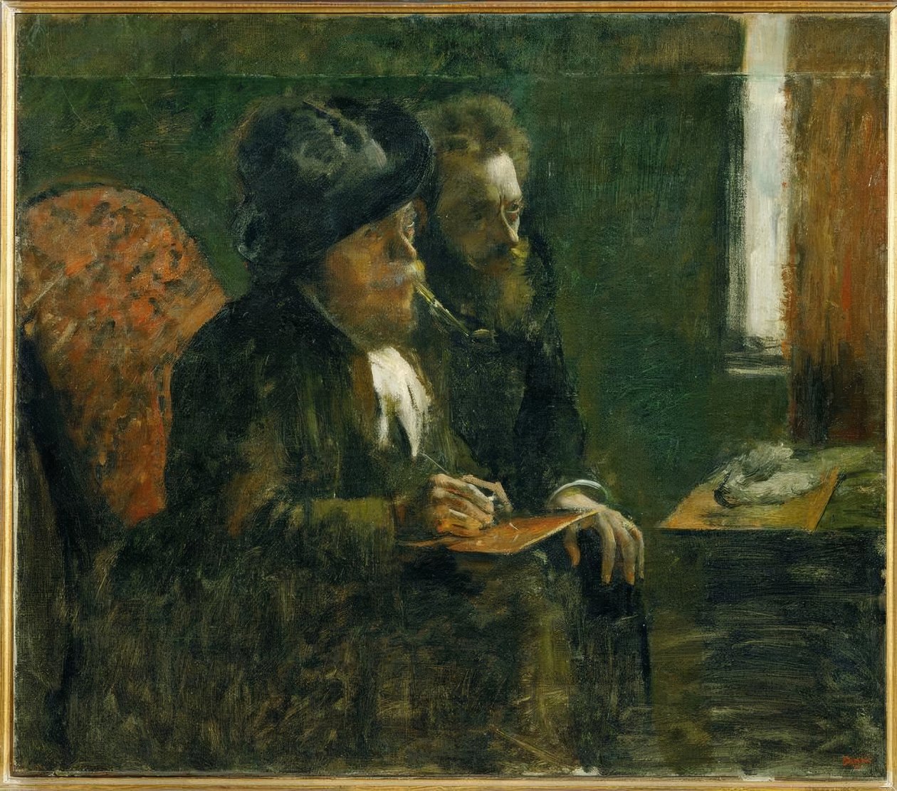 Retrato duplo de Marcelino Desboutin e Ludovic Lepic de Edgar Degas