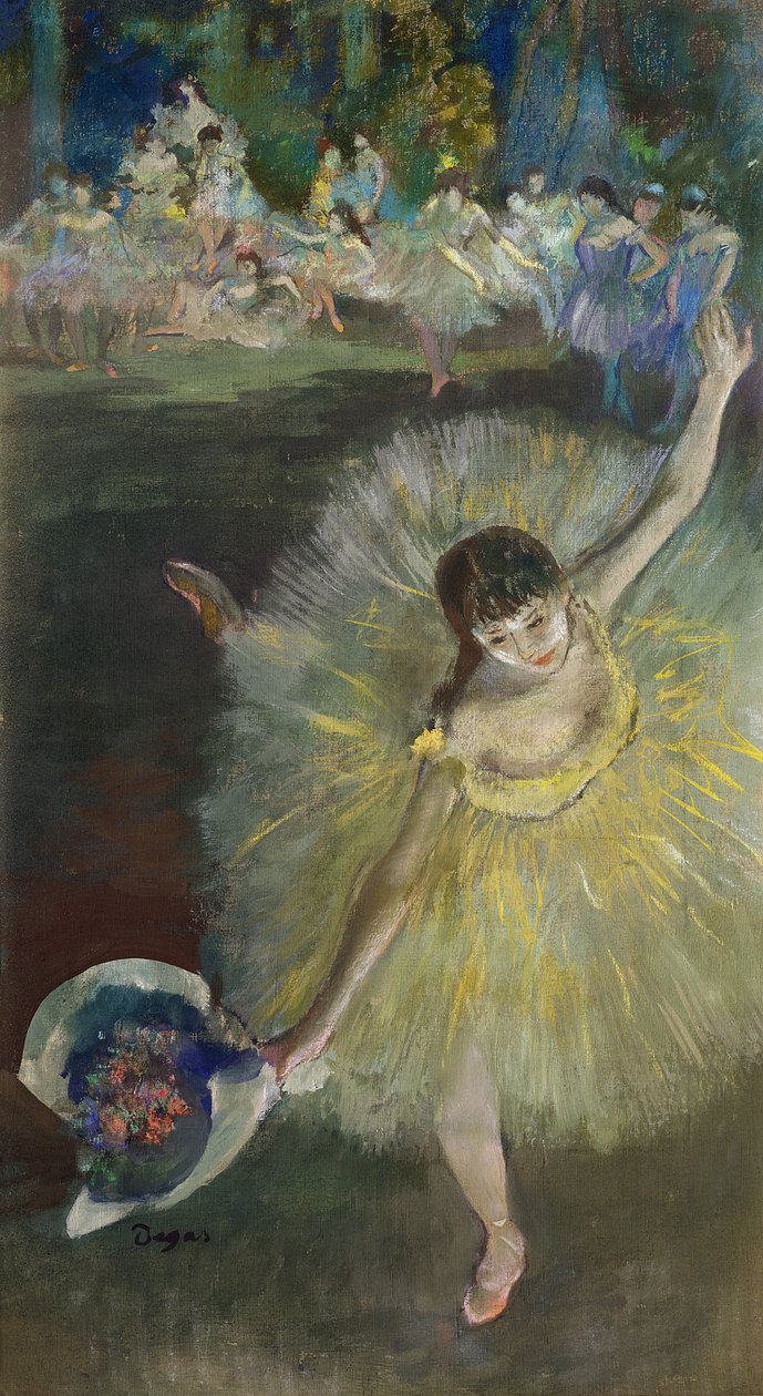 Fim de um arabesco, 1877 (óleo e pastel sobre tela) de Edgar Degas