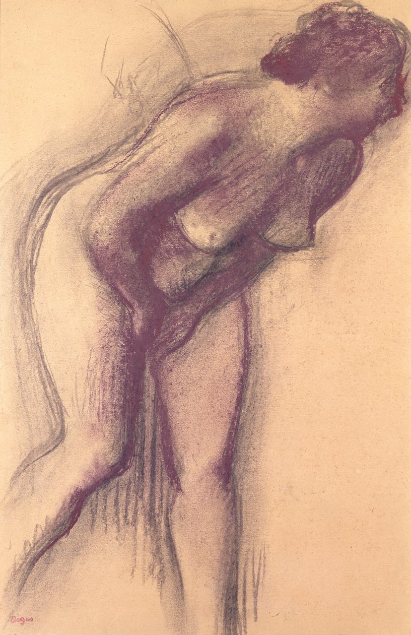 Nu ereto fêmea de Edgar Degas