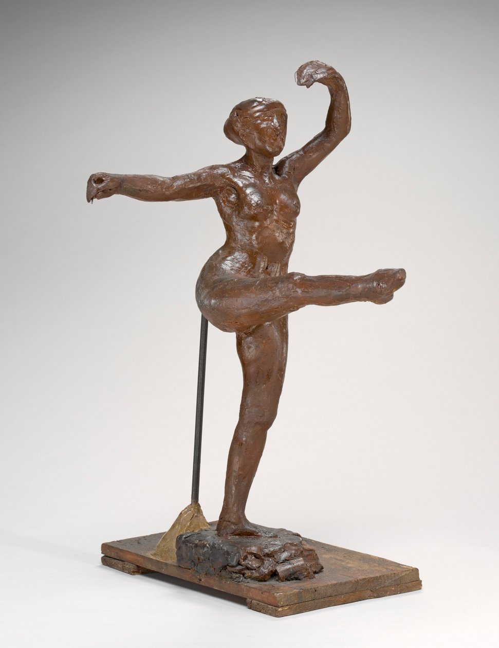 Quarta Posição Frente, na Pata Esquerda, c.1885-1890 (cera castanha amarela e plastilina) de Edgar Degas