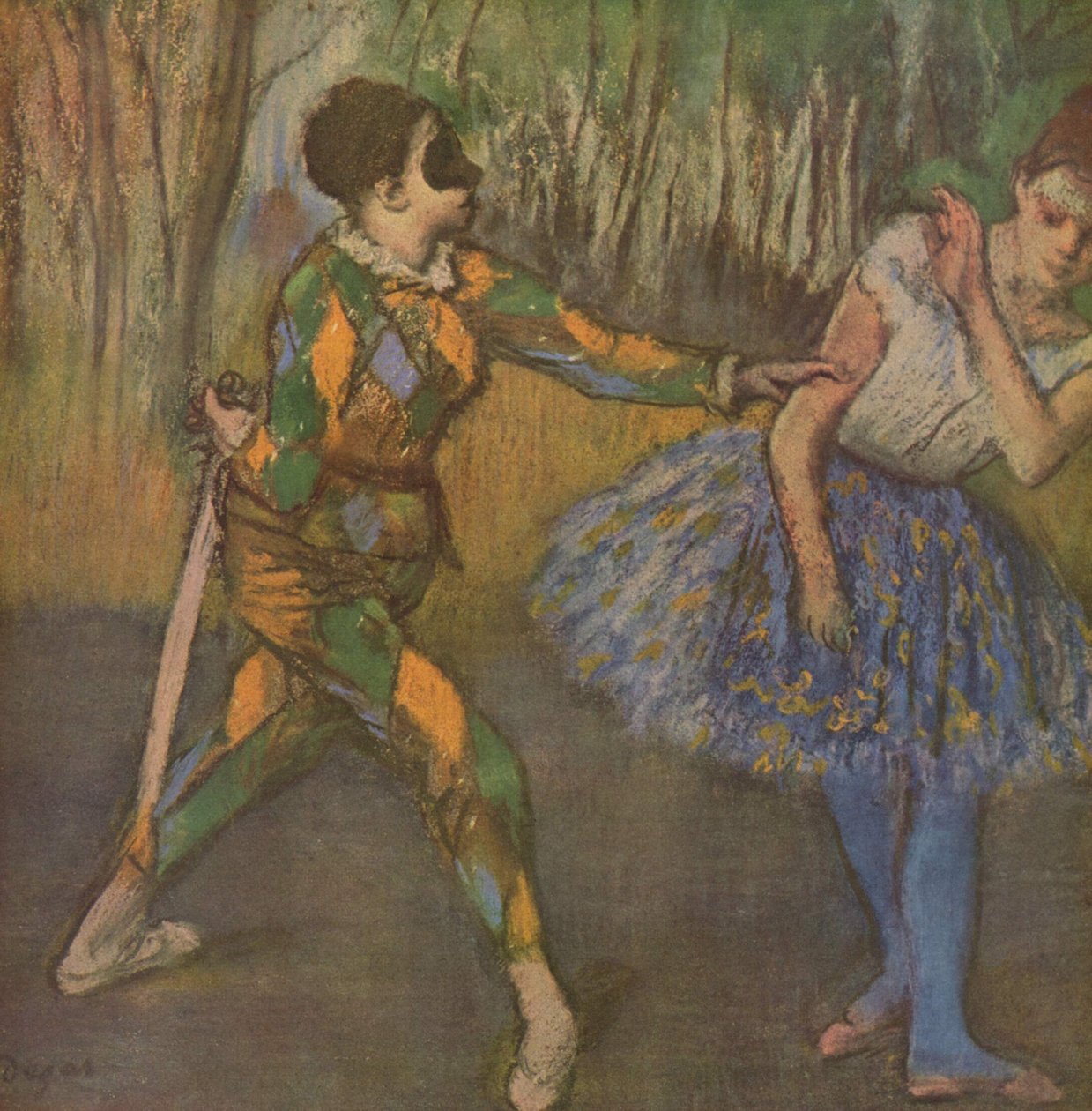 Arlequim e Colombina de Edgar Degas