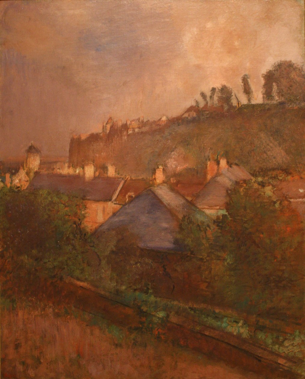 Casas no sopé de um penhasco de Edgar Degas