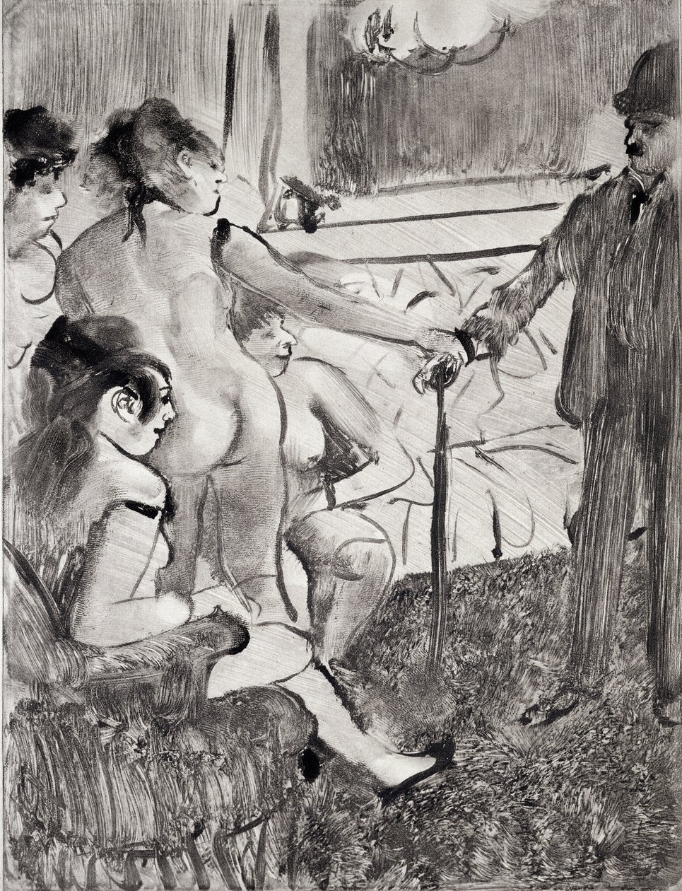 Ilustração de "The Tellier House", de Guy de Maupassant (1850-93) gravada por Maurice Potin, 1933 de Edgar Degas