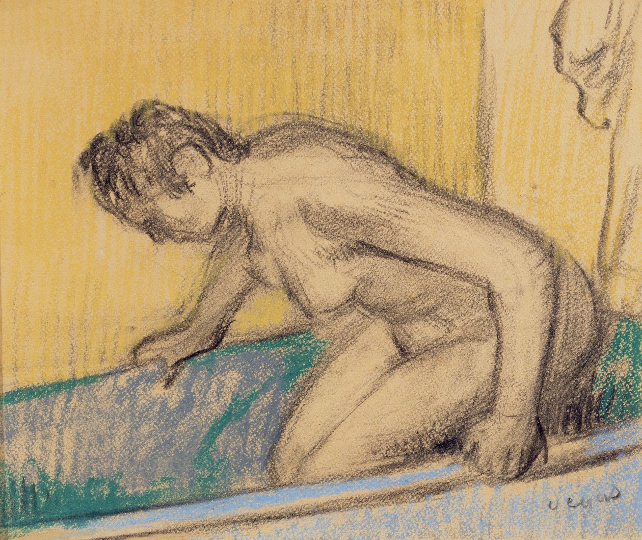 No banho, c.1883 (pastel e carvão sobre papel) de Edgar Degas