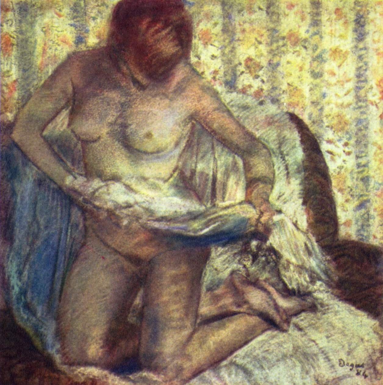 Mulher ajoelhada de Edgar Degas