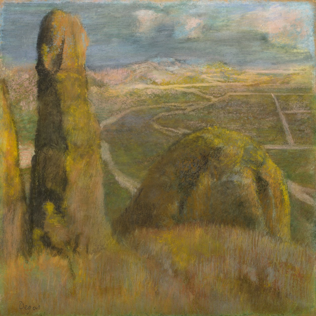 Paisagem, c.1892 (pastel no cartão) de Edgar Degas