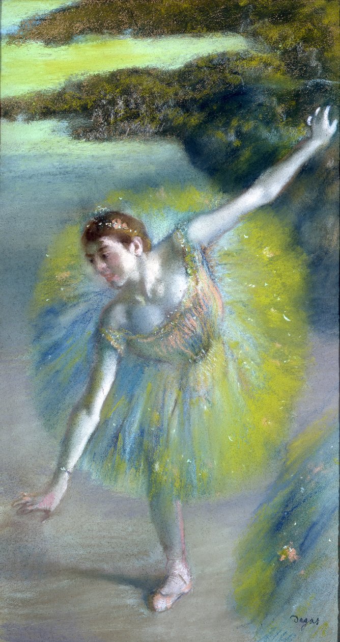 Pise no palco (pastel no papel) de Edgar Degas
