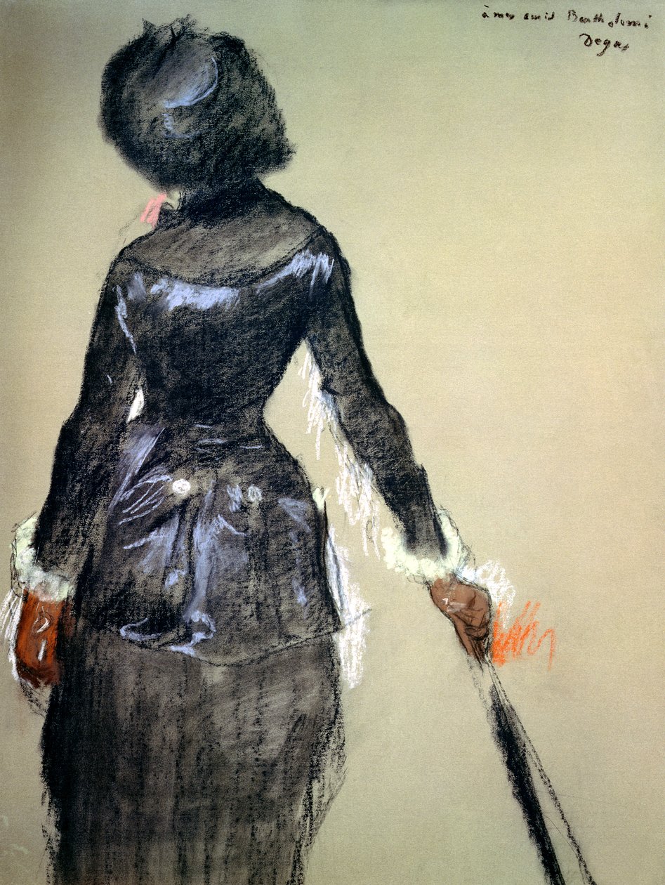 Mary Cassatt no Louvre (pastel) de Edgar Degas