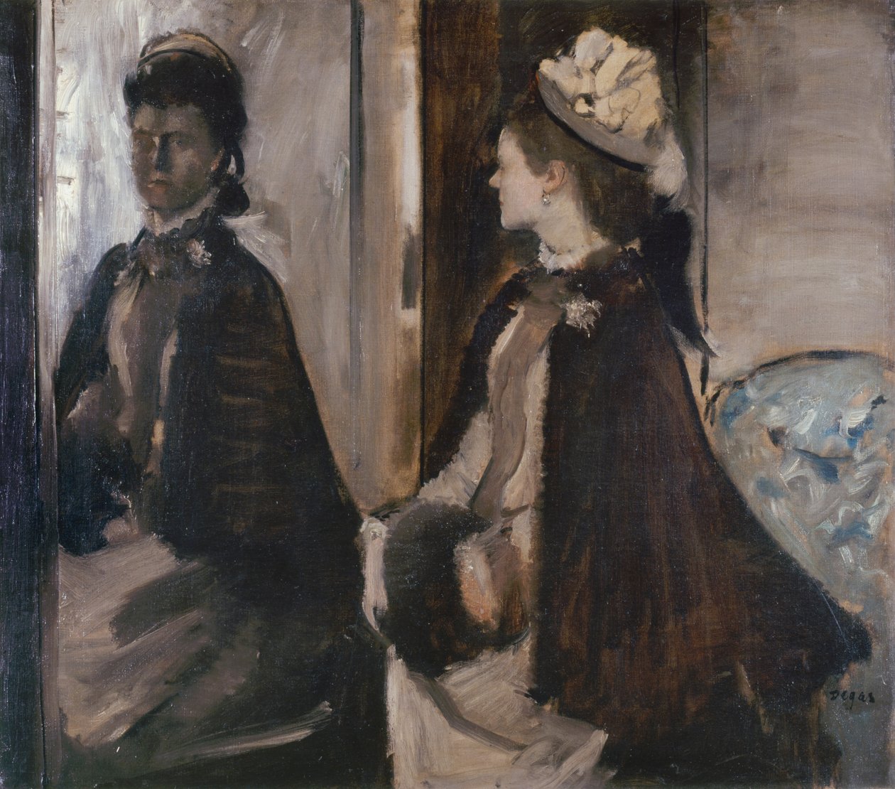 Sra. Jeantaud no espelho de Edgar Degas