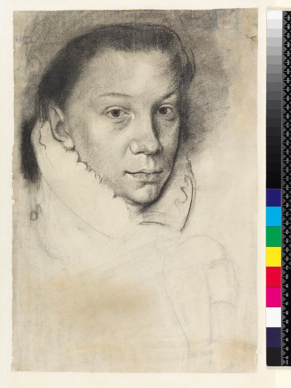 PD.22-1978 Elizabeth de Valois (depois de Anthonis Mor ou Moro), c.1880 (carvão sobre papel) de Edgar Degas