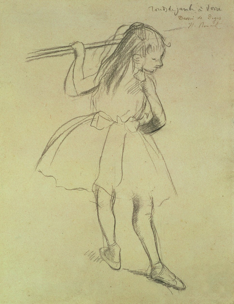 PD.32-1978 Girl Dancer no Barre, c.1878 (giz preto) de Edgar Degas