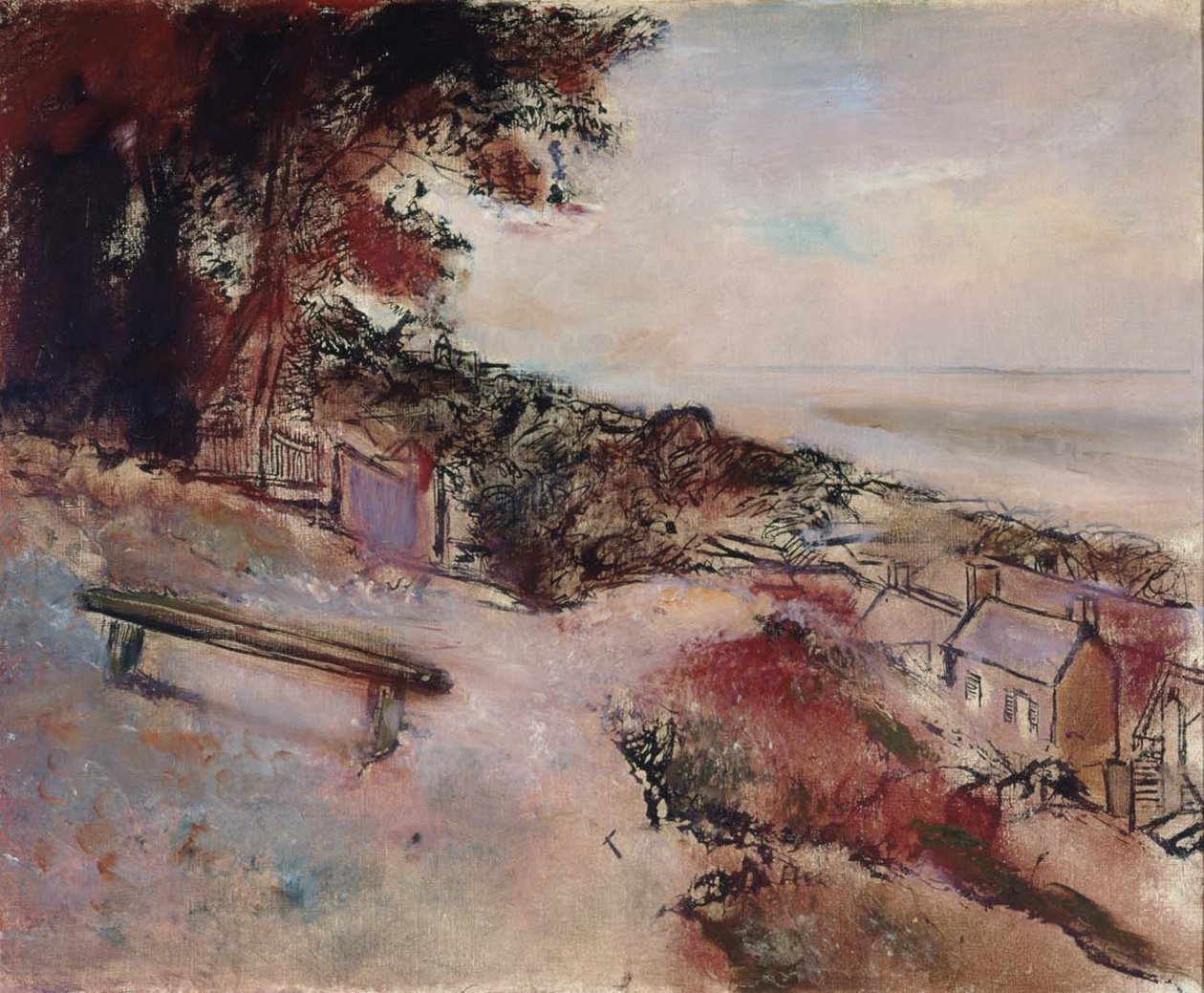 Paisagem na costa do marn de Edgar Degas