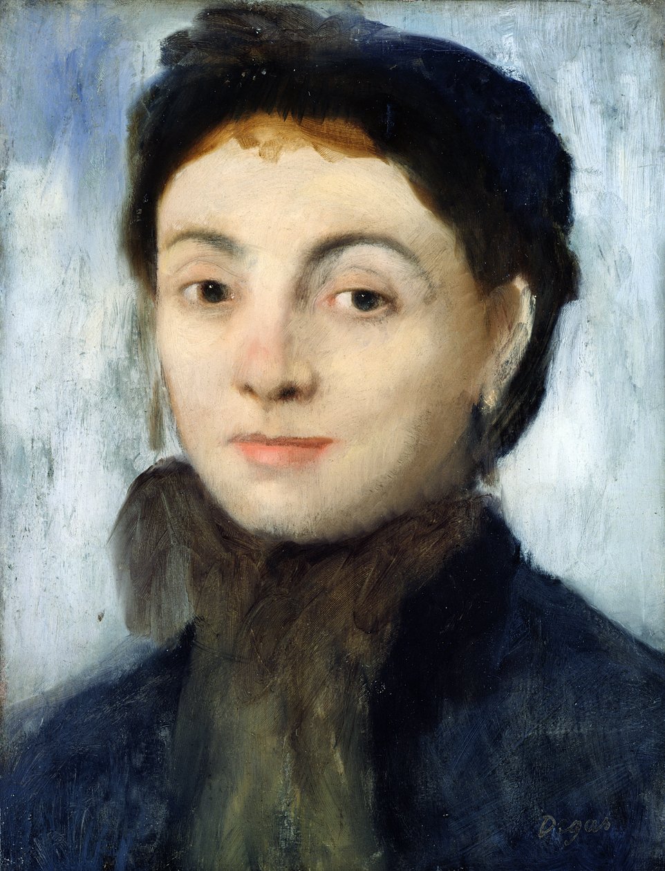 Retrato de Josephine Gaujelin, 1867 (óleo sobre painel de mogno) de Edgar Degas