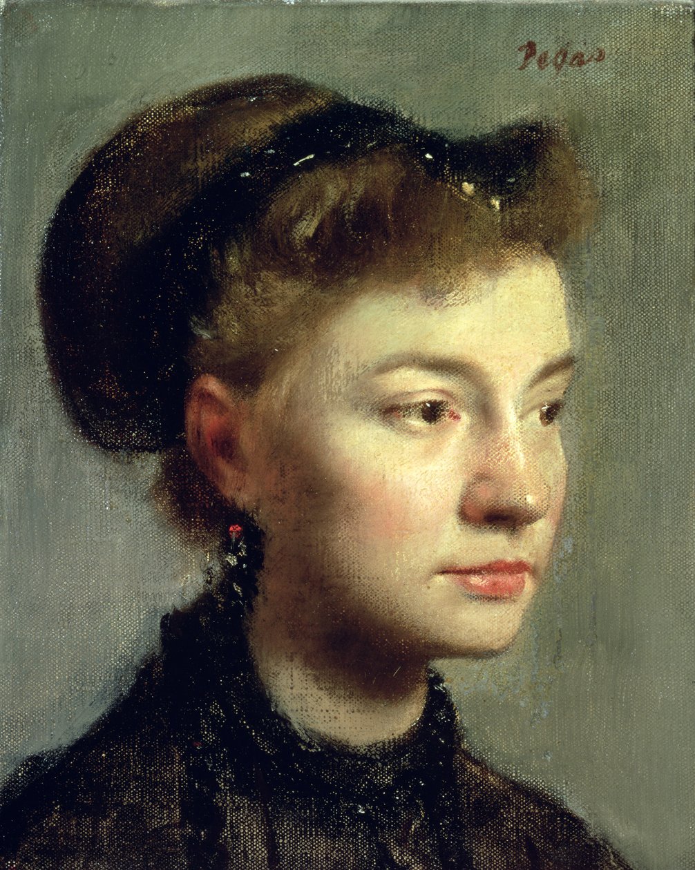 Retrato de uma jovem mulher, 1867 de Edgar Degas