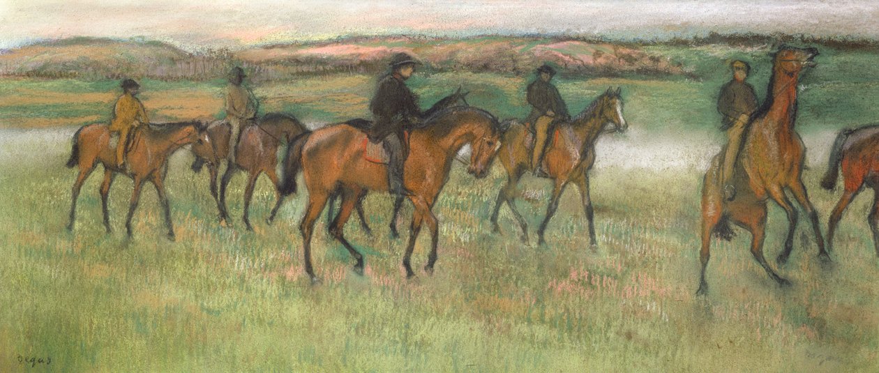 Cavalos de corrida (pastel) de Edgar Degas