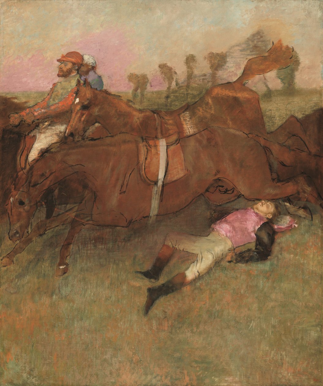 Cena do Steeplechase: The Fallen Jockey, 1866 de Edgar Degas