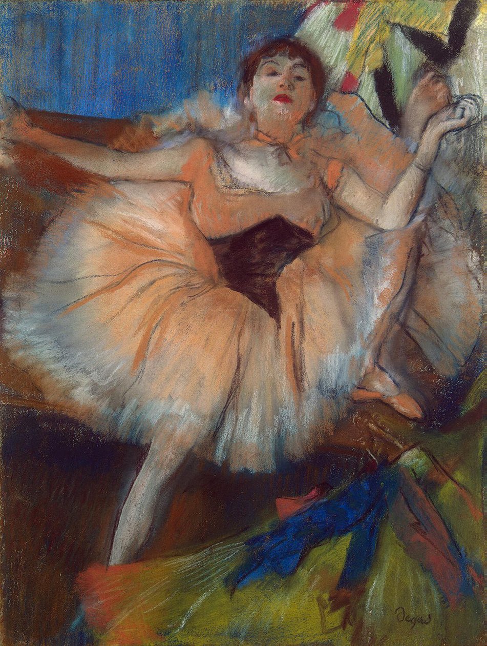 Dançarina sentada, 1879-80 (pastel em papelão) de Edgar Degas