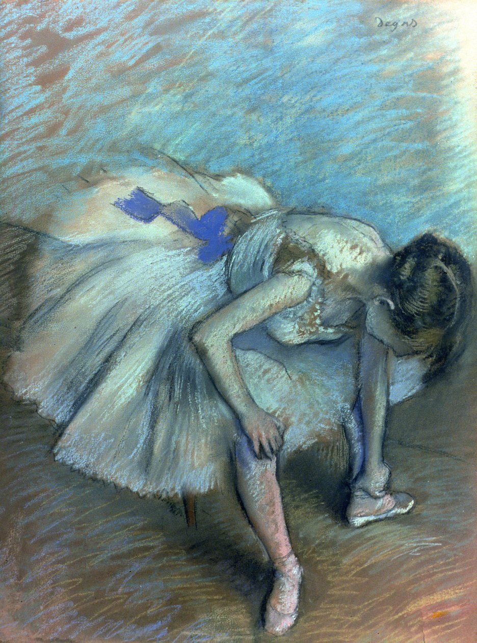 Dançarina sentada, c.1881-83 (pastel sobre papel) de Edgar Degas