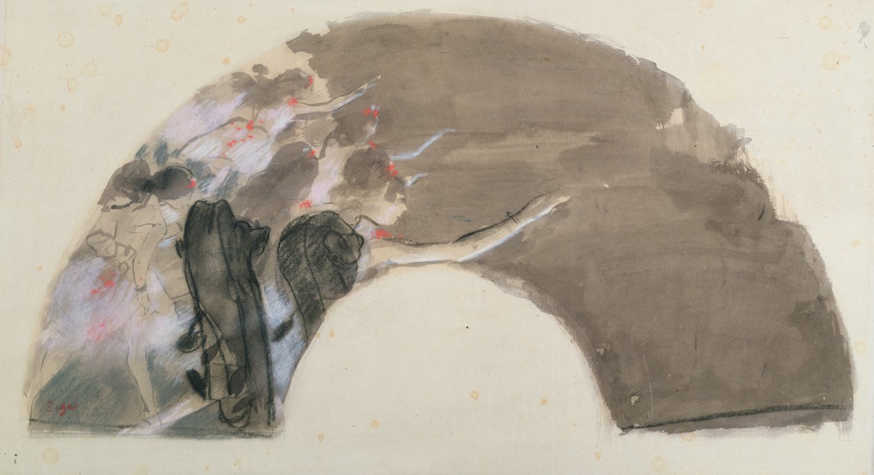 Esboço para um fã, c.1879 (pastel e giz) de Edgar Degas