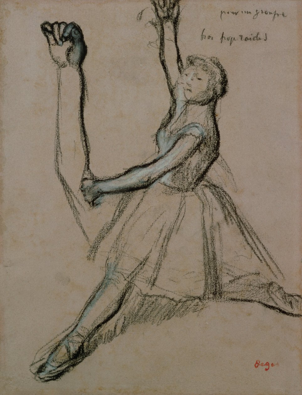 Estudo de um dançarino (giz no papel) de Edgar Degas