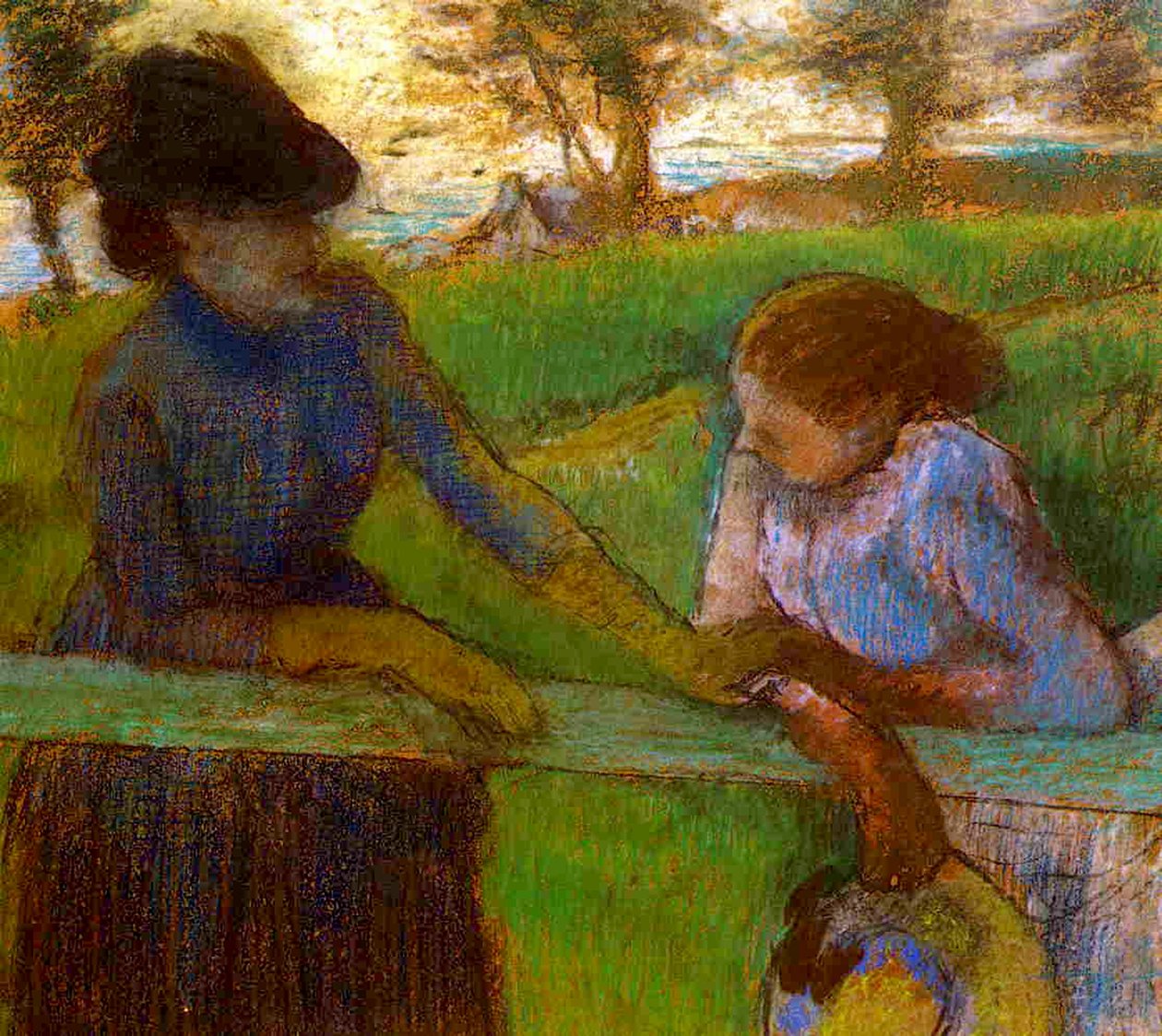 A conversa, c.1889 (pastel sobre papel) de Edgar Degas