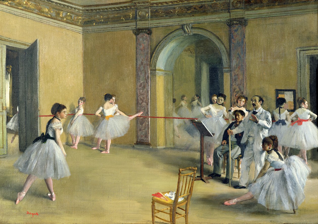 O foyer de dança na ópera na rue Le Peletier, 1872 de Edgar Degas